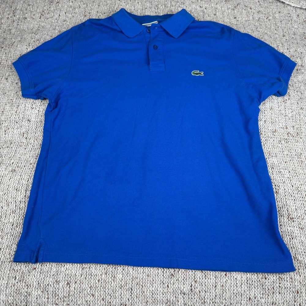 Lacoste Polo Shirt Classic Fit Pique Cotton Short Sleeve Blue Size 6